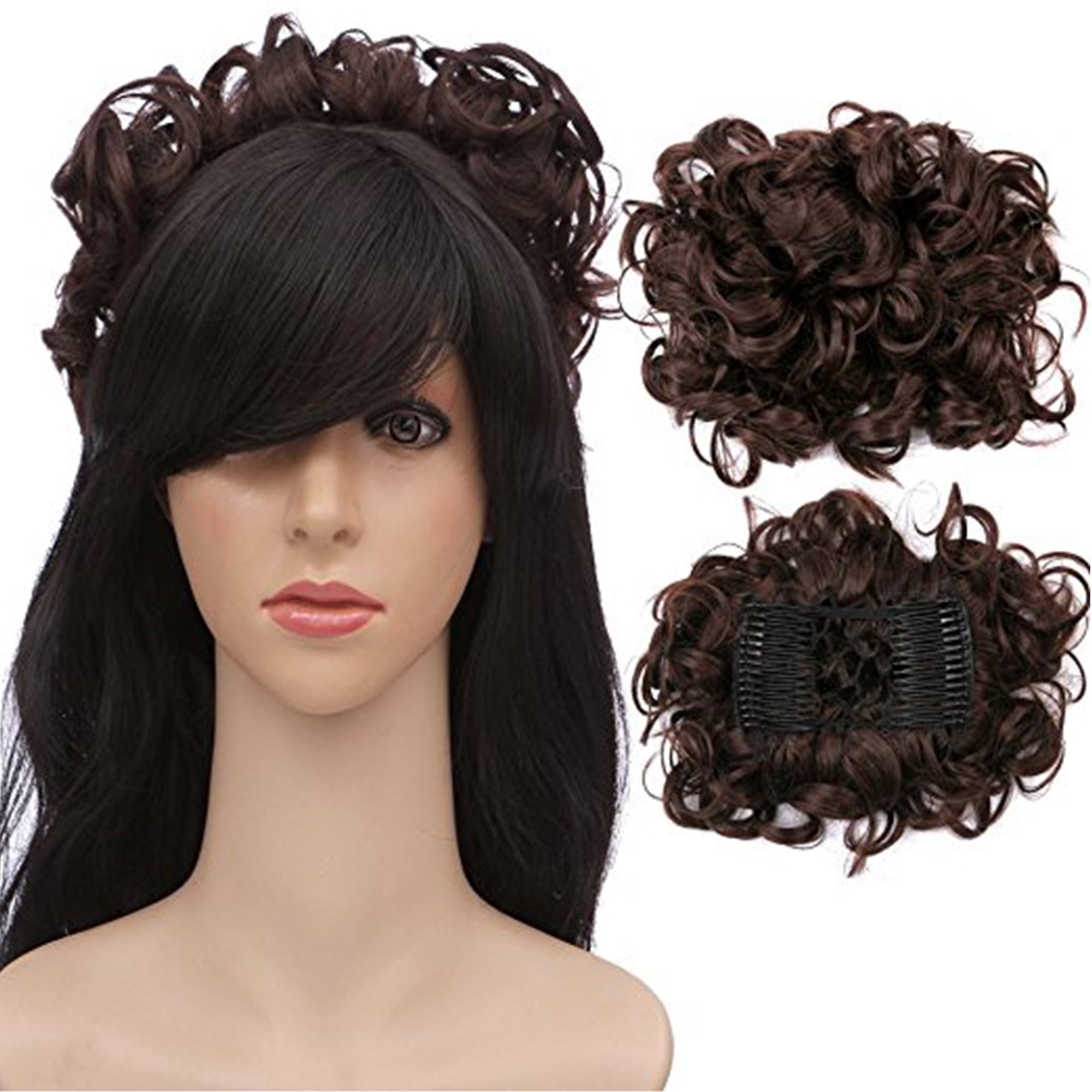 Florata FLORATA Short Messy Curly Dish Hair Bun extension Easy