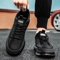 thumbnail image 2 of Men'S Slip-Resistant Skate Sneakers - Chunky Platform Shoes with Cushioned PVC Sole, -Slip Grip,Construction, Everyday - Lace-Up Closure, All-Terrain  Heavy-Duty Work Boots for Skateboarding, 2 of 8