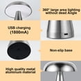 thumbnail image 4 of Eummy Mushroom Table Lamp, Cordless LED Desk Light, USB Rechargeable Desk Lamp Touch Control Night Light with 3 Color Dimming for Bedroom Office Dorm, 8.5 x 21 cm, 4 of 8