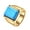 Gold Blue-Stone, variant on Men's Stainless Steel 10MM Square Gemstone Crystal Inlaid Plain Engagement Ring Gold Plated Glossy Wedding Band Silver Blue-Stone Size 11