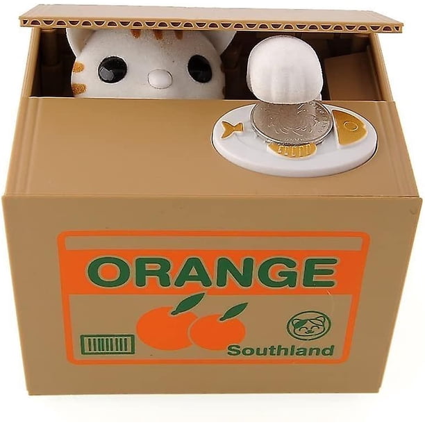 Gatito de gato de moneda de robo automático, alcancía, caja de dinero