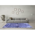 thumbnail image 3 of Ahgly Company Machine Washable Indoor Square Abstract Blue Contemporary Area Rugs, 4' Square, 3 of 4