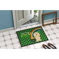 thumbnail image 4 of Longhair Cream Dachshund St. Patrick's Day Indoor or Outdoor Mat 24x36 36 in x 24 in, 4 of 5