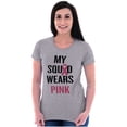 thumbnail image 4 of Breast Cancer BCA My Squad Wears Pink Womens Slim Fit Graphic Tee Brisco Brands M, 4 of 5