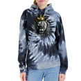 thumbnail image 2 of Wild Bobby, King Lion with Gold Crown Art, Animal Lover, Unisex Graphic Hoodie Sweatshirt, Spiral Black, Medium, 2 of 4