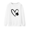 thumbnail image 4 of New & Trending!FUNUONY St Patricks Day Shirt Women's Fashionable Round Neck Casual Print Top Sweatshirt White L, 4 of 4