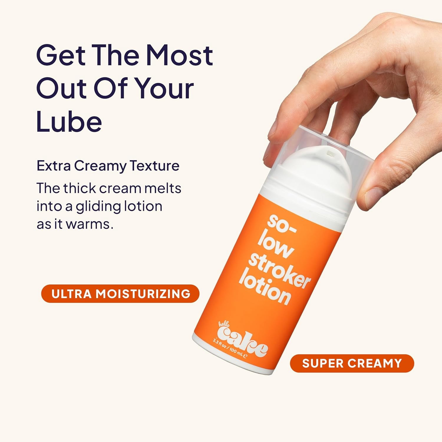 Hello Cake So-Low Stroker Lotion for Men, Coconut-Oil Based Moisturizing Self-Play Cream, 1.7 fl oz​