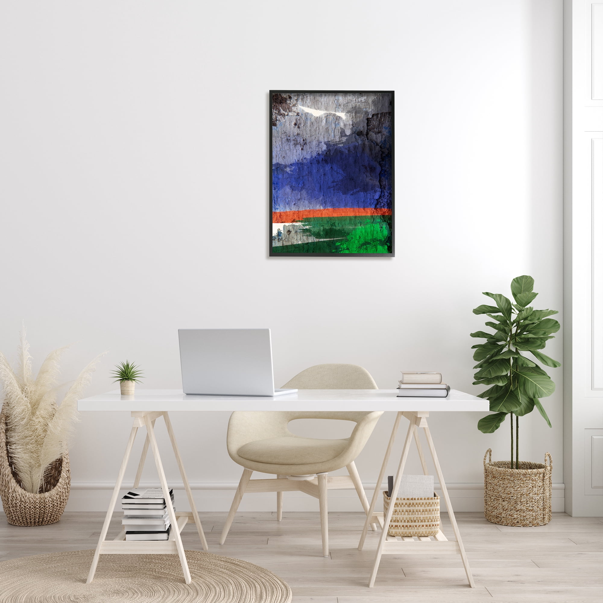 Stupell Industries Murky Abstract Landscape Dark Storm Cloud Winds Abstract Painting Black Framed Art Print Wall Art, 24 x 30