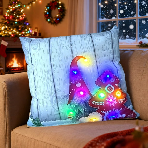 Decoraciones navideñas, adornos navideños, regalos navideños, almohadas LED navideñas, regalos navideños, almohadas LED que pueden parpadear o permanecer encendidas, cambio de dos modos, almohadas de