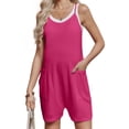 thumbnail image 3 of Maternity Women Solid Color Sleeveless Overalls Casual Loose Jumpsuit Shorts, 3 of 6