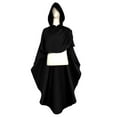 thumbnail image 7 of ZAZYULZ Hooded Medium Women Cape Vintage Overcoat Fashion Button Cloak Woolen Coat Cloak(Black,Xxl), 7 of 7