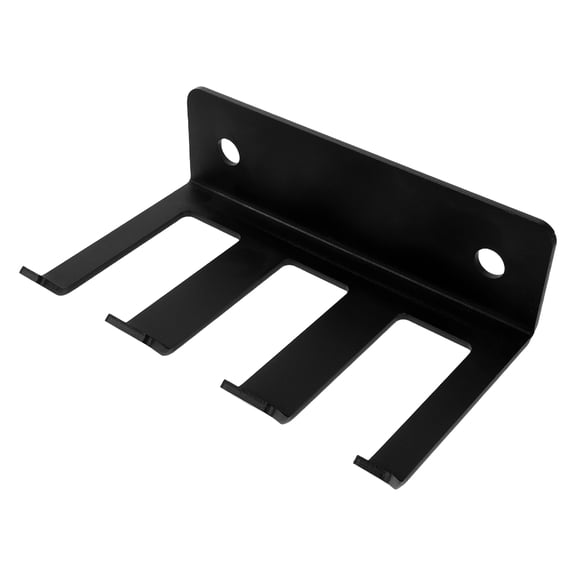 LOLIPPYY Heavy Duty Black Vertical Barbell Wall Mount Rack with Multiple Accessory Hooks for Home Gym Storage