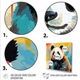 thumbnail image 3 of Designart "Colorful Pop Art Panda II" Animals Framed Wall Art Decor - Modern Blue Panda Hallway Framed Wall Art Decor, 3 of 6