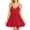 Red, variant on Women Spaghetti Strap Lace Lingerie Two Piece Set Deep V Sheer Mesh Mini Sleep Dress Thong Panties Summer Home Leisure Solid Color Lace Hem Loose Flowy Skirt Bedroom