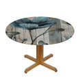 thumbnail image 3 of Orinice Flower Butterfly Wooden Fence Round Table Cover Stain Resistant Washable Indoor Outdoor Tablecloth Kitchen Dining Wedding Parties Outdoor Fitted 100% Polyester Fiber 38-42, 3 of 8