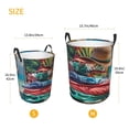 thumbnail image 3 of Sikiie Tropical Vacation Essentials Print Round Dirty Clothes Basket, Waterproof Standing Foldable Storage Basket, for Laundry Room, Bedroom, Bathroom Storage-Medium, 3 of 6