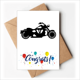 thumbnail image 1 of La silueta de la motocicleta modelo mecanico Sobre de la Carta de felicitación de la tarjeta de matrimonio, 1 of 4