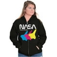 thumbnail image 4 of Retro NASA Worm Logo Space Shuttle Zip Up Hoodie Men's Women's Brisco Brands S, 4 of 6