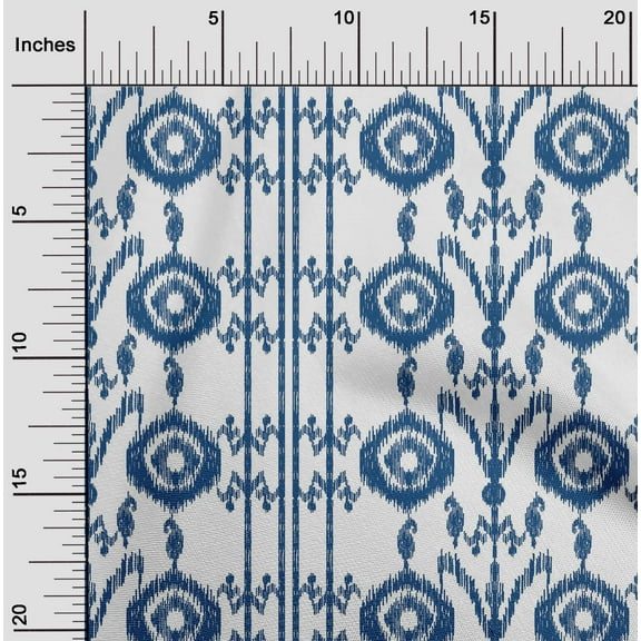 oneOone Cotton Flex Fabric Paisley|Stripe & Circle Ikat Decor Fabric Printed BTY 40 Inch Wide