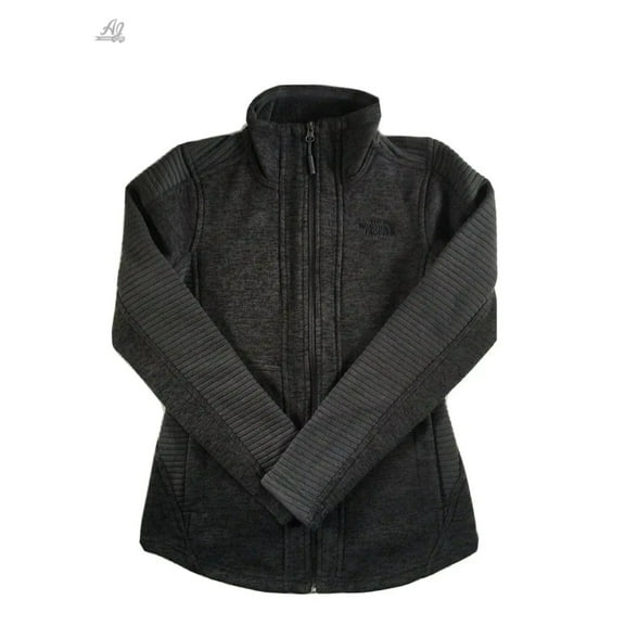 The North Face Jacket Indi Slim Fit Full Zip Fleece Coat Grey Heather XS S M