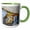 Green/White, variant on 3drose, Yellow Leave in a Frozen Puddle. Autumn Decay, 11oz Magic Transforming Mug