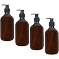 thumbnail image 1 of 4 botellas dispensadoras de color ámbar, 500 ml, botellas dispensadoras de color ámbar, botellas vacías con bomba de color ámbar, botella de plástico para loción, gel de ducha, jabón de manos, d, 1 of 5