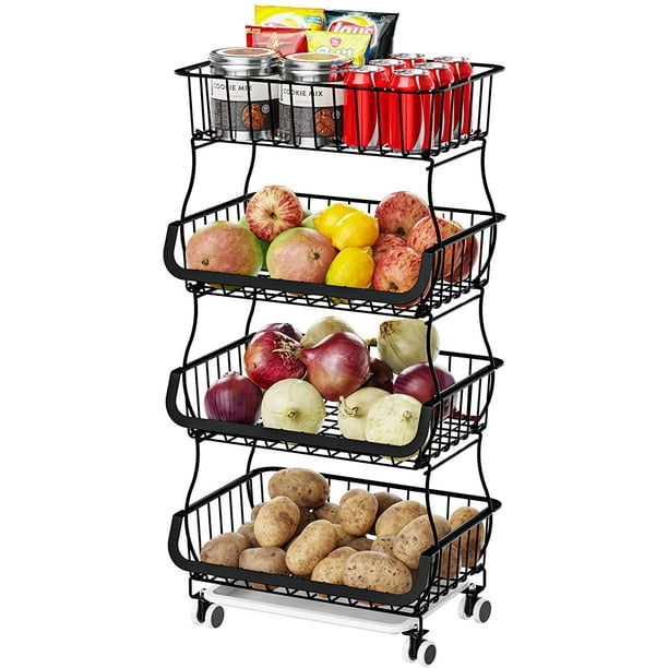 Fruit and Vegetable Storage, 4 Tier Potato Onion Storage Bins with