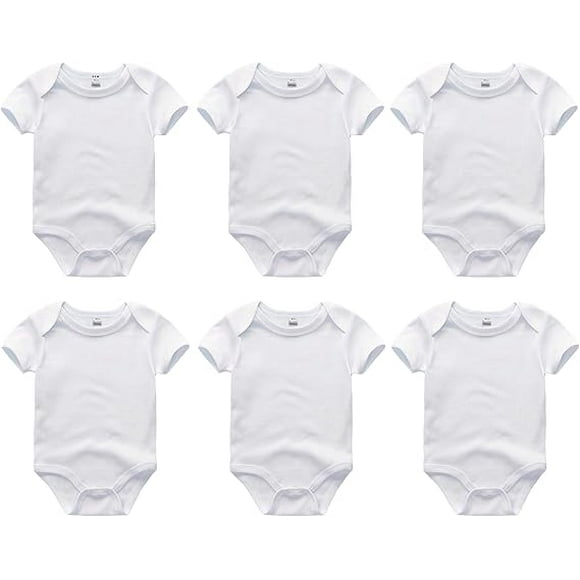 Paquete de 6 Body Bluelander para Bebé, Mamelucos, Camisa para Bebé de 3 a 6 meses