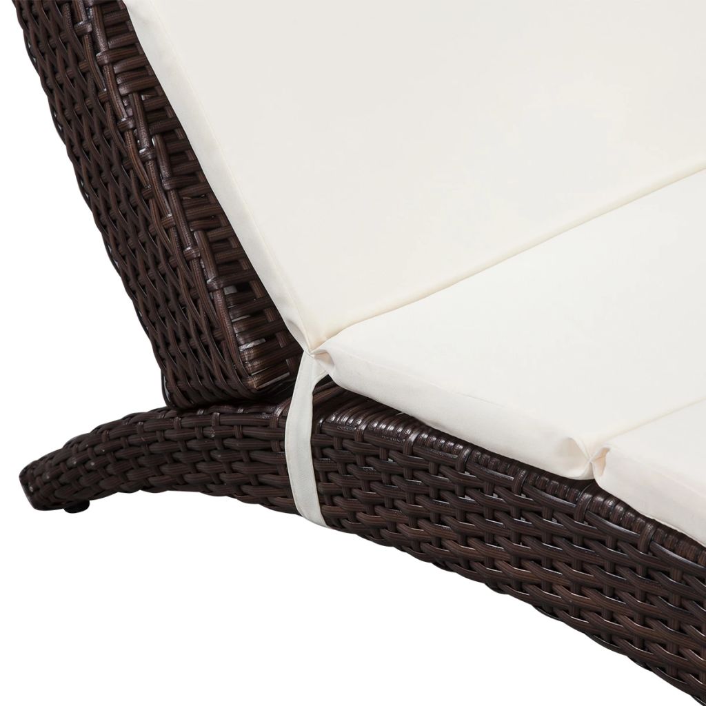 vidaXL Patio Lounge Chair Outdoor Chair Folding Sunlounger Sunbed Poly Rattan - image 3 of 25