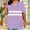 Purple, variant on Women's Loose V-Neck Short Sleeve Blouse Casual Tops