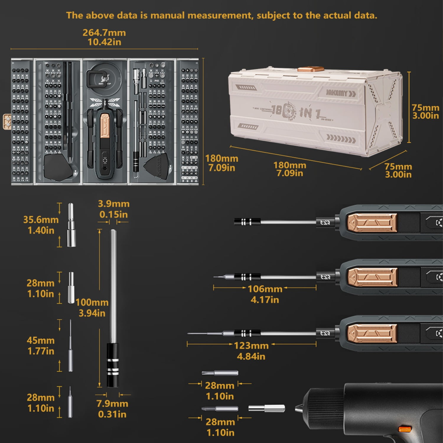 JAKEMY 180 in 1 Precision Screwdriver Set