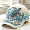 thumbnail image 5 of 3D Ocean Creatures Embroidery Cap, Adjustable Cotton Baseball Cap, Raised Embroidered Sea Animal Hat for Beach Travel,One Size, 5 of 5