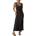 thumbnail image 2 of Women'S Crochet Coverups Sleeveless Beachwear Dresses Side Slit Maxi Beachwear Black One Size, 2 of 7
