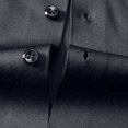 thumbnail image 4 of Los Hombres de Manga Corta Botón Arriba Camisa de Negocios Casual Color Sólido Botón Solapa Camisa de Moda, Poliéster con Corbata, Lavado de Manos, 4 of 6
