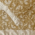 thumbnail image 3 of The HomeCentric King / Queen / Twin Gold Designer Twin 53"x18" Bed Runner WITHOUT Pillow Cover, Foil & Hand Beaded Embroidery Bed Scarf on Jacquard fabric - Ornamento Oro, 3 of 4