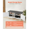 thumbnail image 2 of VEVOR Shoe Storage Bench, 39.4 x 14.0 x 18.1 Inch Shoe Organizer with Padded Seat Cushion, Entryway Bench with 2 Barn Doors and Height Adjustable Shelf, for Hallway, Living Room, Bedroom,White+Black, 2 of 9