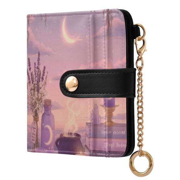 Womens Wallet PU Leather Bifold Small Purse with RFID Blocking Credit Card Holder Night View by The Window