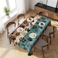 thumbnail image 3 of Green Brown Paw Print Table Cloth Waterproof Tablecloths, Vintage Farmhouse Country Wooden Grain Tablecloth Dining Table Cover for Kitchen Party Tabletop Outdoor, Rectangle Tablecloth 60x120 Inch, 3 of 9