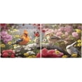 thumbnail image 3 of GZHJMY 24 Inch Length Kitchen Curtains Birds Flowers 2 Panels Half Window Sheer Curtains Rod Pocket Farmhouse Short Drapes for Bathroom Cafe Basement Home Decor, 3 of 7