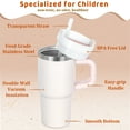 thumbnail image 4 of 14 oz Tumbler with Handle and Straw for Kids, Stainless Steel Vacuum Insulated Cup for Children. 14 oz Mug Gift for Kids (Rose Quartz), 4 of 6