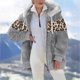 thumbnail image 1 of Puntoco, chaqueta informal de manga larga con capucha y cremallera de felpa con estampado de leopardo para mujer, chaqueta de retazos de Color sólido, prendas de vestir, abrigo, liquidación Puntoco Puntoco-2601, 1 of 5