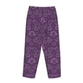 thumbnail image 5 of Sigee Retro Florals Purple Print Women's Soft Pajama Pants - Breathable and Comfortable Lounge Sleep Bottoms with Elastic Waistband and Pockets-Small, 5 of 9