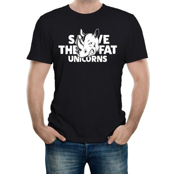 Save The Fat Unicorns Men's Graphic T-Shirt | Funny & Quirky Animal Tee