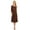 Brown, variant on Women's Relaxed Fit 3/4 Sleeve Round Neck Jersey Knit A-Line Solid Maxi Dress