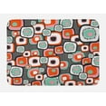 thumbnail image 1 of Retro Bath Mat, Funky Square Shaped Lava Flowers with Abstract Inner Forms Print, Non-Slip Plush Mat Bathroom Kitchen Laundry Room Decor, 29.5 X 17.5 Inches, Mint Baby Pink Orange Grey, Ambesonne, 1 of 2