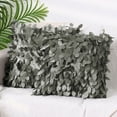 thumbnail image 2 of Unique Bargains Sequins Leaf 3D Throw Pillow Cover Pack of 4 Solid Color Cushion Covers Grey/Gold 18" x 18", 2 of 6