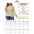 thumbnail image 6 of Agnes Orinda Women's Plus Size V Neck Button Up Ruffle Flowy Tunic Peplum Blouse 3X Yellow, 6 of 6