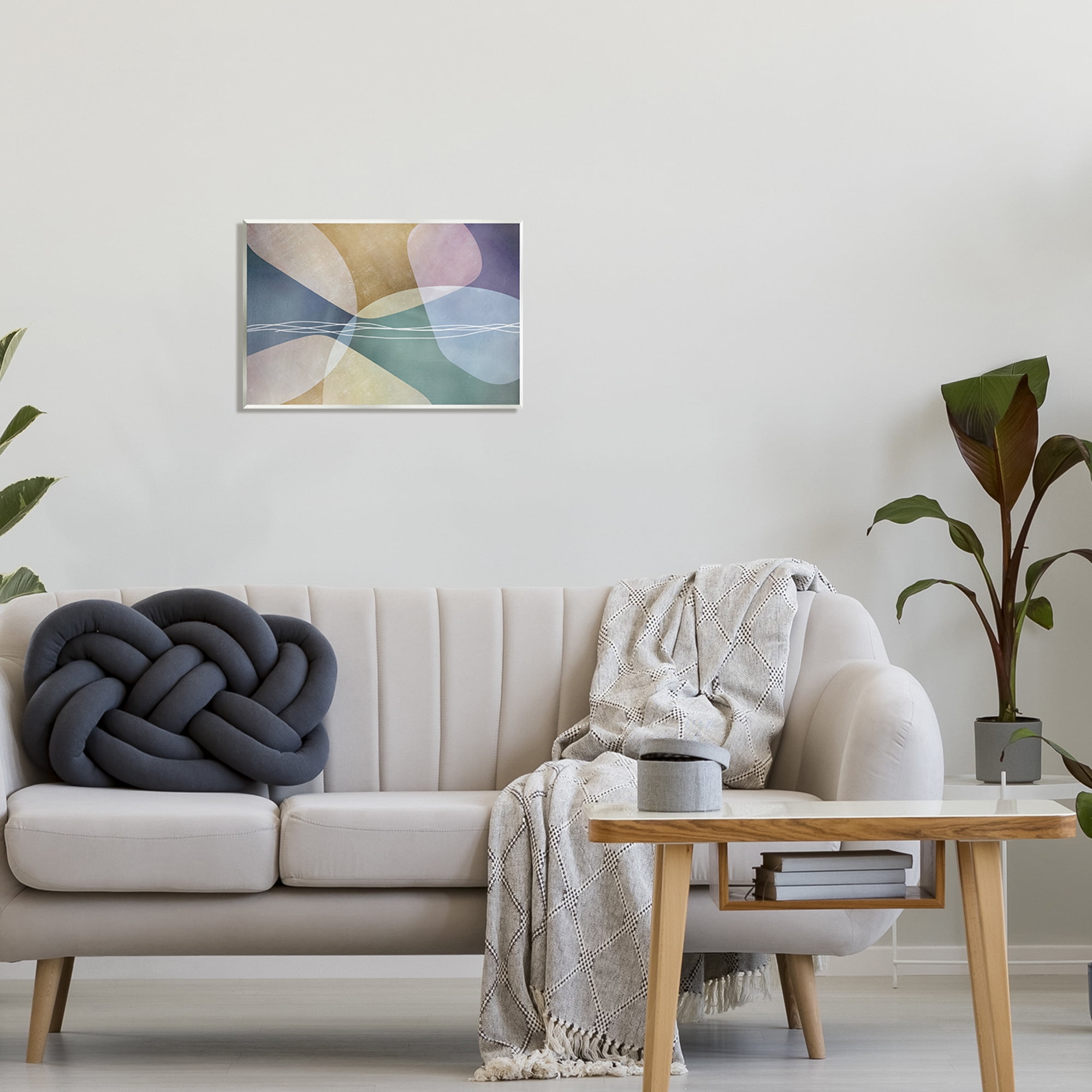 Stupell Industries Contemporary Layered Shapes Abstract Painting Unframed Art Print Wall Art, 19 x 13