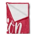 thumbnail image 2 of Saying Soft Flannel Fleece Blanket, Passion Never Fails Inspirational Lettering Text on a Grunge Messy Background, Cozy Plush for Indoor and Outdoor Use, 70" x 90", Magenta and White, by Ambesonne, 2 of 5