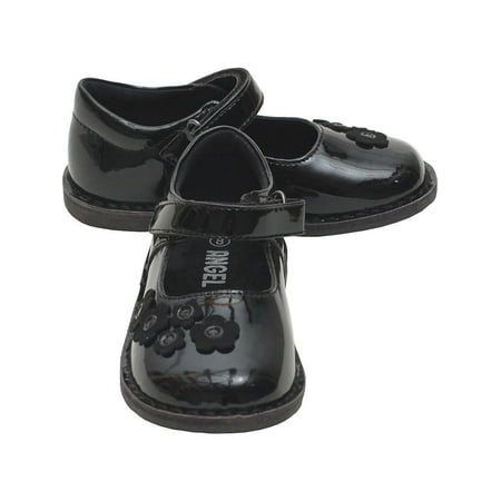 Black Patent Mary Jane Shoes - Black Patent Floral Mary Jane Fall Shoes Baby Girls 4-Little Girls 12